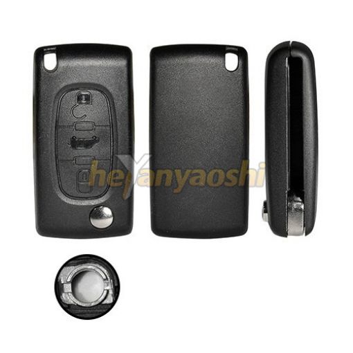 Picture of Replacement 3 Buttons flip Remote Key Shell for Fiat W/ Battery Connector