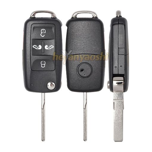 Picture of Replacement 4 Buttons Flip Remote Shell for VW